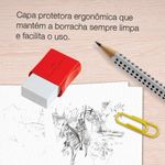Borracha Faber Castell Max com Capa Protetora Vermelha - Média ou Grande
