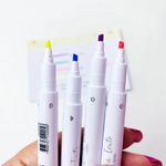 Marca Texto BRW Ponta Dupla com Carimbo - Coração, Beijo, Flor e Estrela