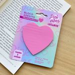 Bloco Notas Adesivas LeoArte Transparente Pink Vibes - Coração ou Estrela - 50 Folhas