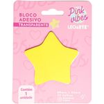 Bloco Notas Adesivas LeoArte Transparente Pink Vibes - Coração ou Estrela - 50 Folhas