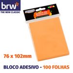 Bloco Notas Adesivas BRW para Recados ou Anotações 76x102mm - Tons Pastel e Neon