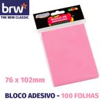 Bloco Notas Adesivas BRW para Recados ou Anotações 76x102mm - Tons Pastel e Neon