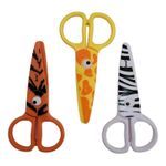 Tesoura de Segurança Pets Animais Fofos BRW Kids Lâminas Plásticas - Não corta Pele, Cabelos e Roupas
