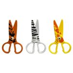 Tesoura de Segurança Pets Animais Fofos BRW Kids Lâminas Plásticas - Não corta Pele, Cabelos e Roupas
