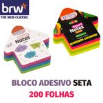 Bloco de Notas Adesivas BRW Seta Neon ou Soul 200 Folhas - para Recado ou Anotações