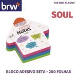Bloco de Notas Adesivas BRW Seta Neon ou Soul 200 Folhas - para Recado ou Anotações