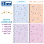 Caderno Universitário Capa Dura Tilibra Happy Tom Pastel - 20, 16, 12, 10 ou 1 Matéria
