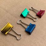 Prendedores de Papel Binder Clips Metalizados Cis - Kit ou Unidade