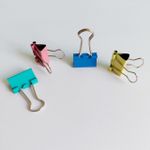 Prendedores de Papel Binder Clips Metalizados Cis - Kit ou Unidade