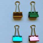 Prendedores de Papel Binder Clips Metalizados Cis - Kit ou Unidade