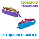 Estojo Holográfico Leo&Leo - Prata, Roxo ou Azul