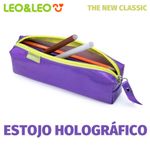 Estojo Holográfico Leo&Leo - Prata, Roxo ou Azul