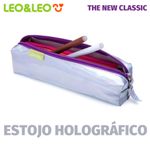 Estojo Holográfico Leo&Leo - Prata, Roxo ou Azul