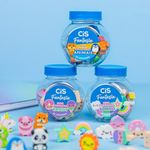 Kit Pote 20 Mini Borrachas Cis Fantasia Fofa - Animais, Candy, Sonho e Frutas, Alfabeto, Dinossauros