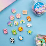 Kit Pote 20 Mini Borrachas Cis Fantasia Fofa - Animais, Candy, Sonho e Frutas, Alfabeto, Dinossauros