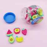 Kit Pote 20 Mini Borrachas Cis Fantasia Fofa - Animais, Candy, Sonho e Frutas, Alfabeto, Dinossauros