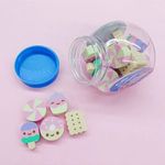 Kit Pote 20 Mini Borrachas Cis Fantasia Fofa - Animais, Candy, Sonho e Frutas, Alfabeto, Dinossauros