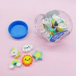 Kit Pote 20 Mini Borrachas Cis Fantasia Fofa - Animais, Candy, Sonho e Frutas, Alfabeto, Dinossauros