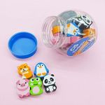 Kit Pote 20 Mini Borrachas Cis Fantasia Fofa - Animais, Candy, Sonho e Frutas, Alfabeto, Dinossauros