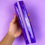Estojo Transparente Colorido Quadrado BRW - Rosa Lilás e Verde