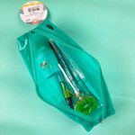 Estojo Transparente Colorido Quadrado BRW - Rosa Lilás e Verde