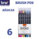 Kit Caneta Brush Pen BRW - Marcador Aquarelável Pastel Neon