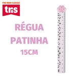 Régua de Patinha Tris Gatinho Fofa Azul e Rosa Pastel 15cm