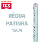 Régua de Patinha Tris Gatinho Fofa Azul e Rosa Pastel 15cm