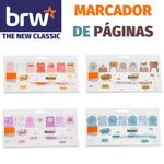 Kit Marcador de Páginas Adesivo BRW Smart Notes Makers Café, Gatinho, Flor, Coração, Black & White, Frutas - 18x65mm