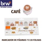 Kit Marcador de Páginas Adesivo BRW Smart Notes Makers Café, Gatinho, Flor, Coração, Black & White, Frutas - 18x65mm