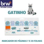 Kit Marcador de Páginas Adesivo BRW Smart Notes Makers Café, Gatinho, Flor, Coração, Black & White, Frutas - 18x65mm
