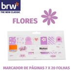 Kit Marcador de Páginas Adesivo BRW Smart Notes Makers Café, Gatinho, Flor, Coração, Black & White, Frutas - 18x65mm