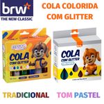Cola Colorida com Glitter BRW - Tom Pastel e Cores Básicas
