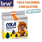 Cola Colorida com Glitter BRW - Tom Pastel e Cores Básicas