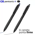 Caneta Cis Pentonic Ponta Retrátil 0.7mm - Azul ou Preta - Kit ou Unidade