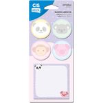 Kit 5 Bloco Adesivo Cis Fun Fofo Patinha Gato Raposa Panda Koala Doces Tom Pastel