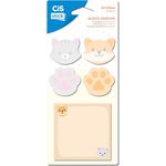 Kit 5 Bloco Adesivo Cis Fun Fofo Patinha Gato Raposa Panda Koala Doces Tom Pastel