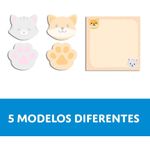Kit 5 Bloco Adesivo Cis Fun Fofo Patinha Gato Raposa Panda Koala Doces Tom Pastel