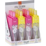 Marca Texto em Fita Retrátil BRW - Rosa ou Amarelo Neon