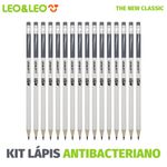 Kit Lápis Antibacteriano 2B com Borracha Leo&Leo