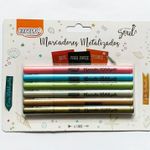 Marcador Ponta Fina BRW - Tons Metálicos ou Cores Vibrantes: para Papel Escuro, Vidros e Papéis
