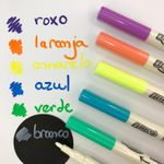 Marcador Ponta Fina BRW - Tons Metálicos ou Cores Vibrantes: para Papel Escuro, Vidros e Papéis