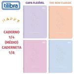 Caderno ou Caderneta Tilibra Happy 1/4 ou 1/8 Capa Flexível - Tom Pastel