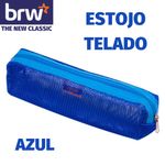 Estojo Telado BRW - Pink Preto Azul - Bolsinha Necessaire