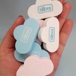 Borracha Fofa Tilibra Nuvem Tom Pastel - Rosa, Azul e Branco