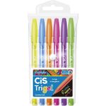 Kit Caneta Gel Cis Trigel Cores Fashion Metálicas Pastel Neon 1.0mm ou 0.8mm