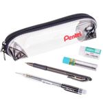 Kit Pentel Pen Case - Estojo + Lapiseira + Grafite + Borracha + Caneta
