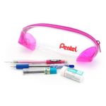 Kit Pentel Pen Case - Estojo + Lapiseira + Grafite + Borracha + Caneta