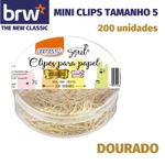 Mini Clips BRW Tamanho 5 - Coloridos, Dourado e Rosé Gold - Pote 200 unidades