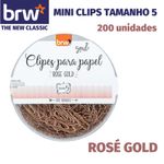 Mini Clips BRW Tamanho 5 - Coloridos, Dourado e Rosé Gold - Pote 200 unidades